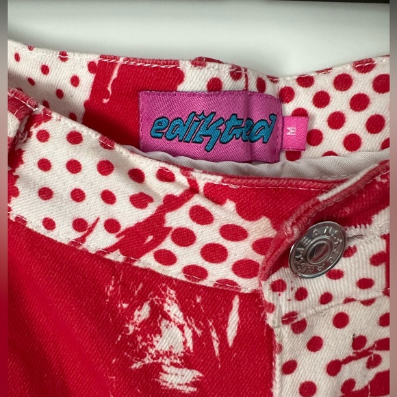 Edikted Andy Print Flare Jeans - Picture 2 of 3